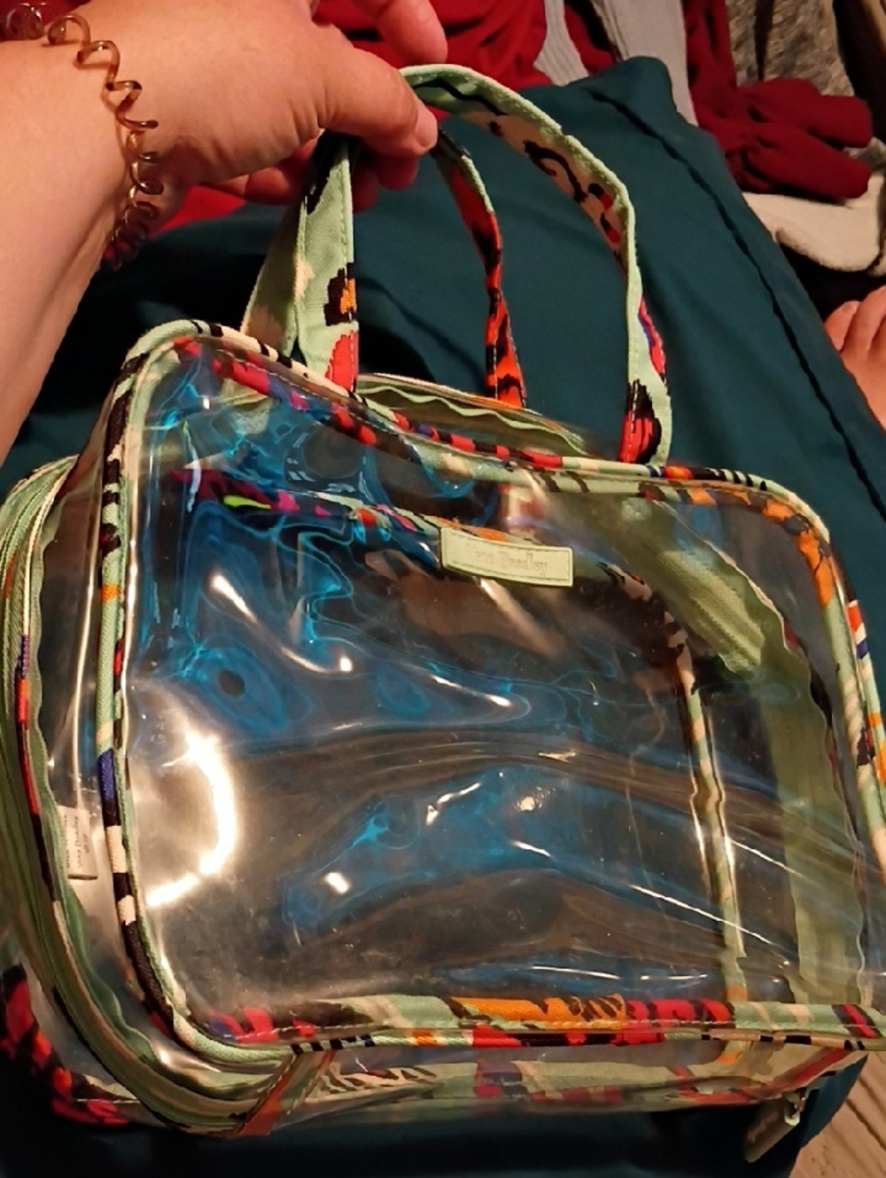 Clear Tote Bag with Multicolor Trim - Women's Travel & Beach Bag, Vera Bradley